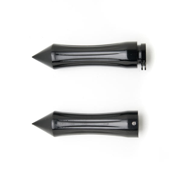 Spiked Custom Black Motorcycle Handlebar Hand Grips (1")