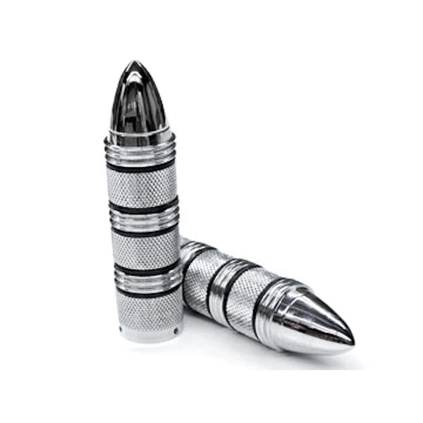 Bullet Custom Chrome Motorcycle Handlebar Hand Grips (1")