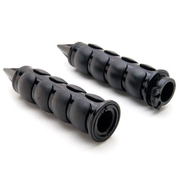 Spike Black Comfort Rubber Motorcycle Handlebar Hand Grips (1")