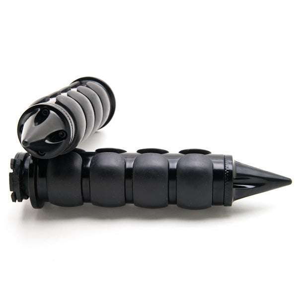Spike Black Comfort Rubber Motorcycle Handlebar Hand Grips (1")