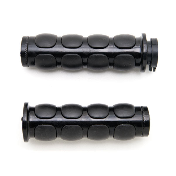 Black Comfort Rubber Motorcycle Handlebar Hand Grips (1")