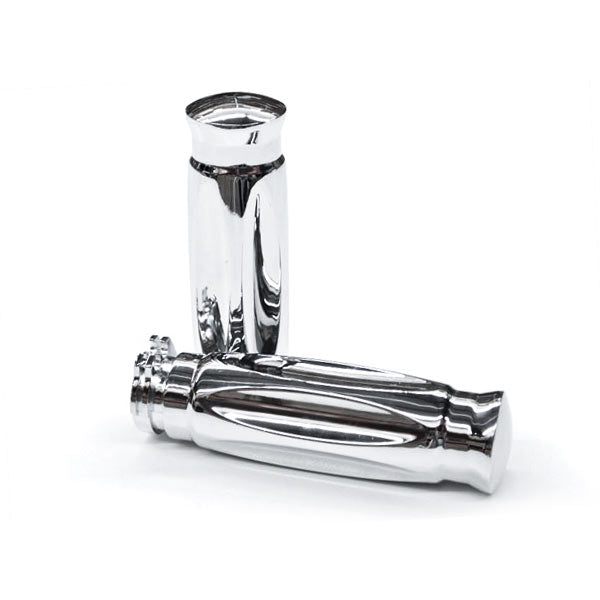Shotgun Shell Custom Chrome Motorcycle Handlebar Hand Grips (1")
