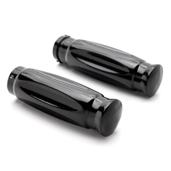 Shotgun Shell Custom Black Motorcycle Handlebar Hand Grips (1")