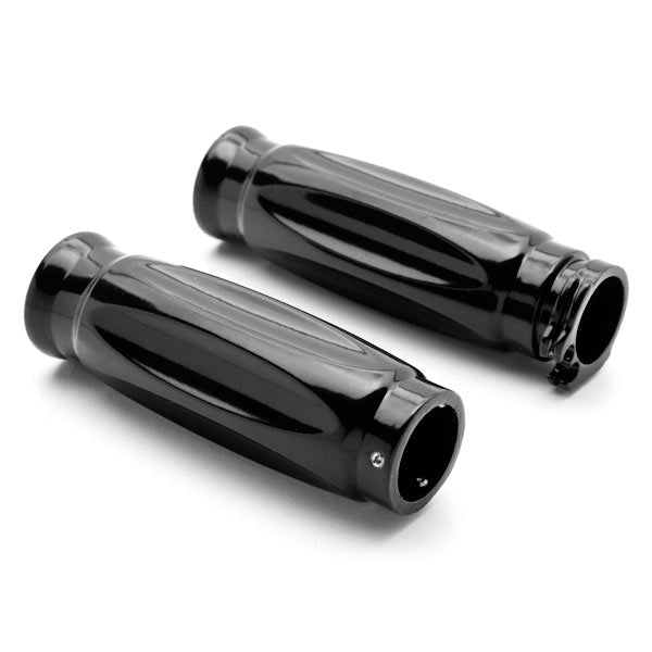 Shotgun Shell Custom Black Motorcycle Handlebar Hand Grips (1")