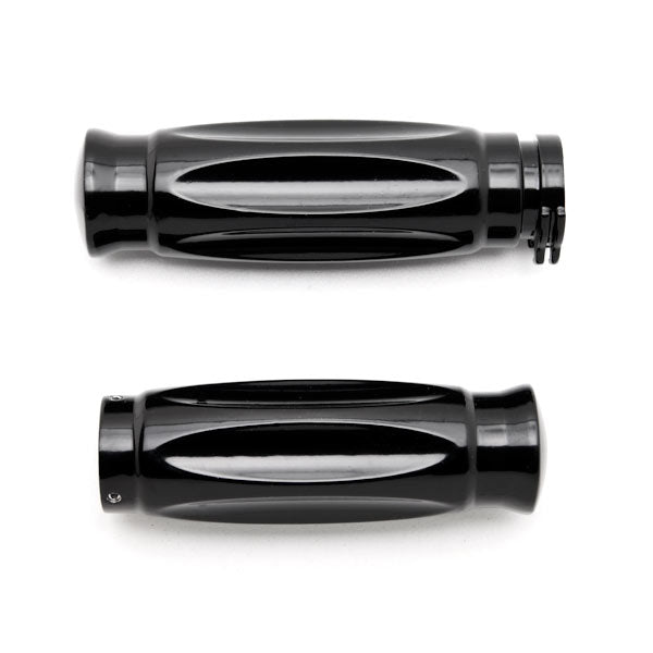 Shotgun Shell Custom Black Motorcycle Handlebar Hand Grips (1")