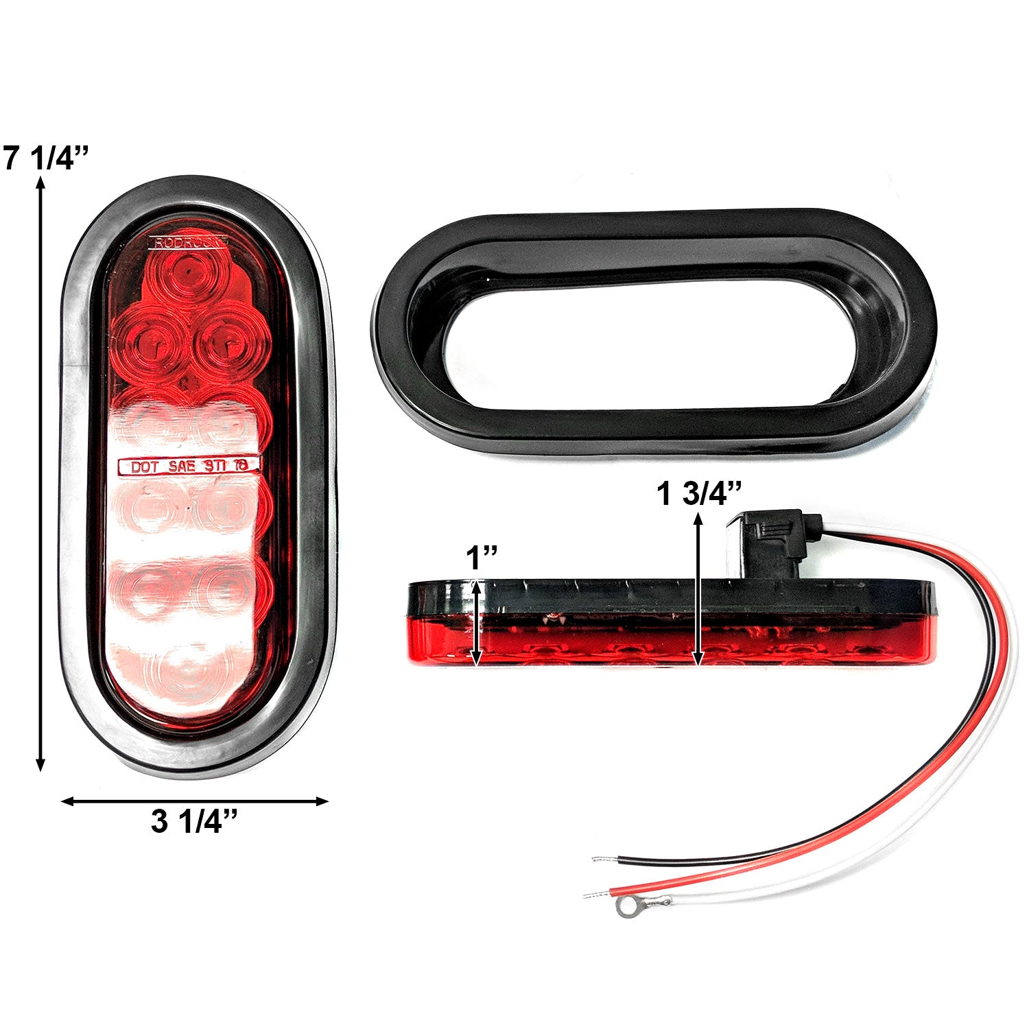 2x LED Trailer Tail Light w/ Brake Turn Signal and Marker Lights Trailers Semi