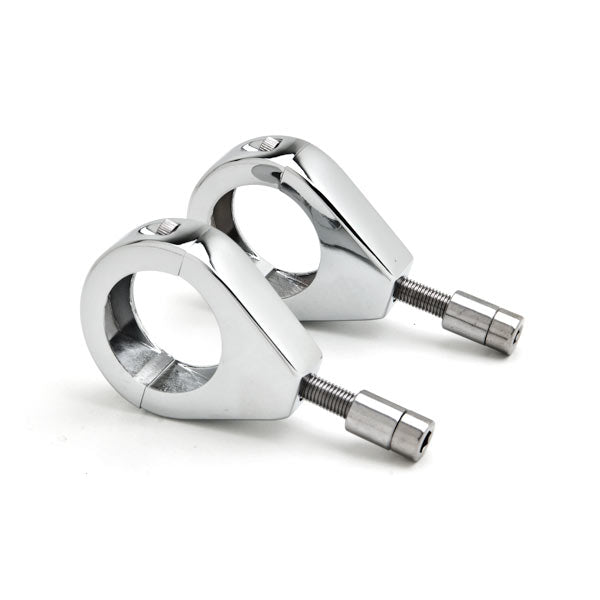 Chrome Motorcycle Turn Signal Indicator Relocation Fork Clamp Kit Fits 39mm Fork Tubes