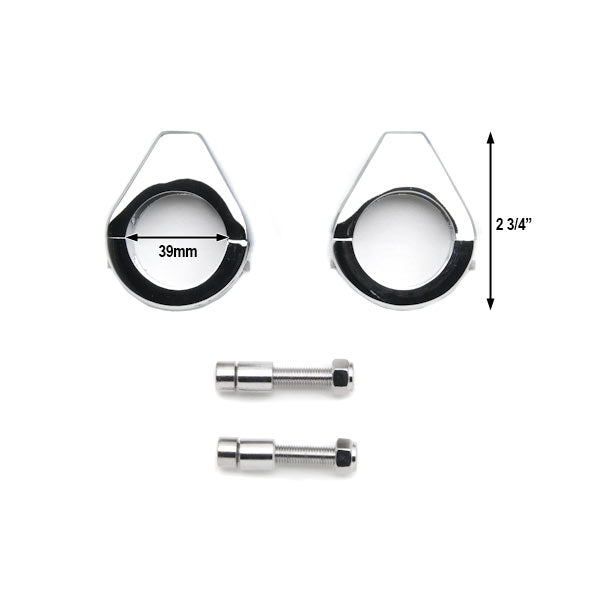 Chrome Motorcycle Turn Signal Indicator Relocation Fork Clamp Kit Fits 39mm Fork Tubes