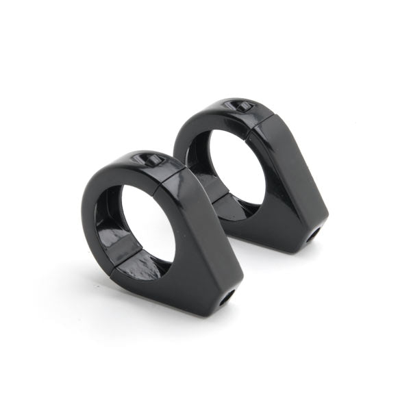 Black Motorcycle Turn Signal Indicator Relocation Fork Clamp Kit Fits 41mm Fork Tubes