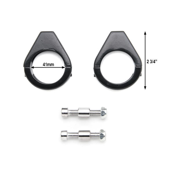 Black Motorcycle Turn Signal Indicator Relocation Fork Clamp Kit Fits 41mm Fork Tubes