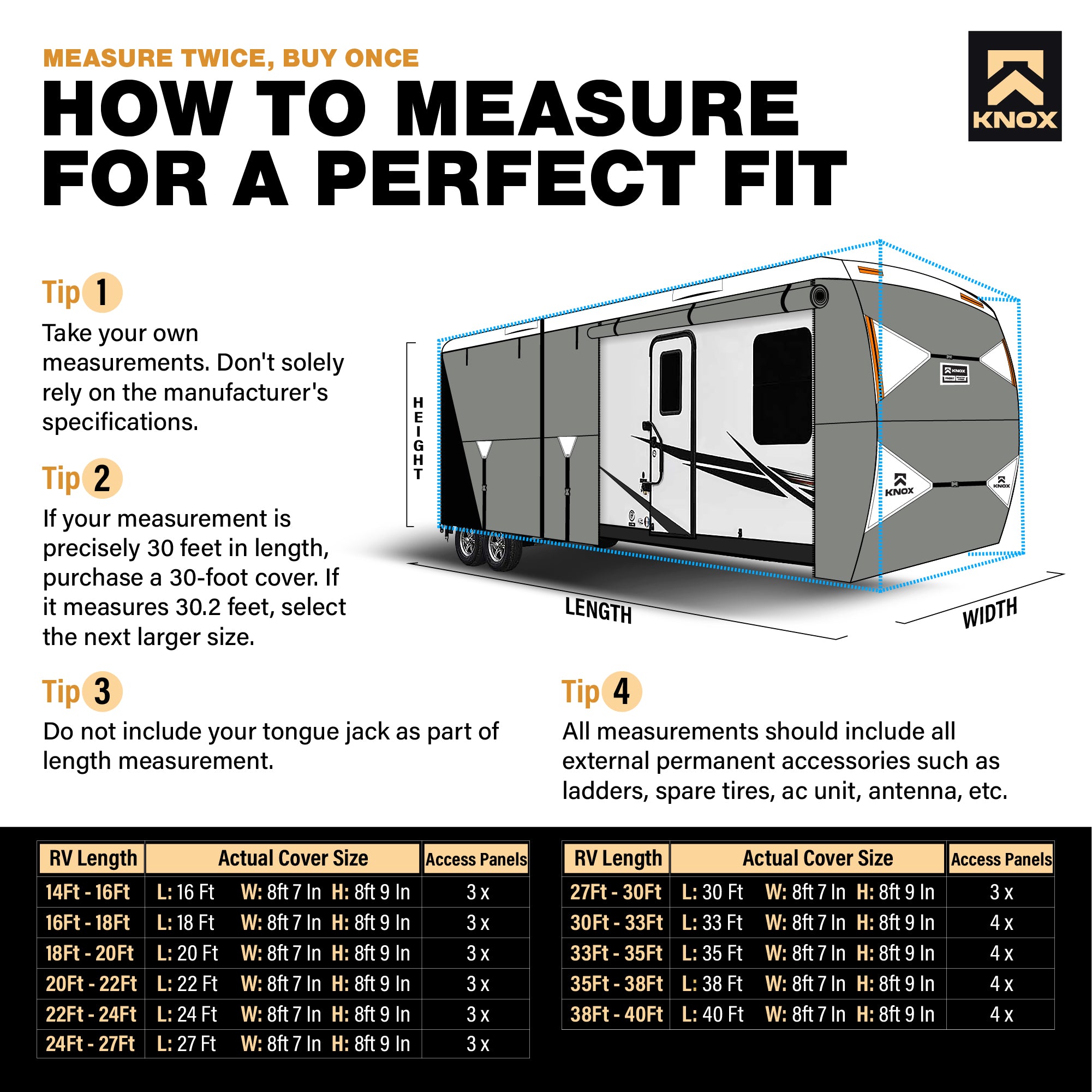 KNOX 2nd Gen Travel Trailer Cover