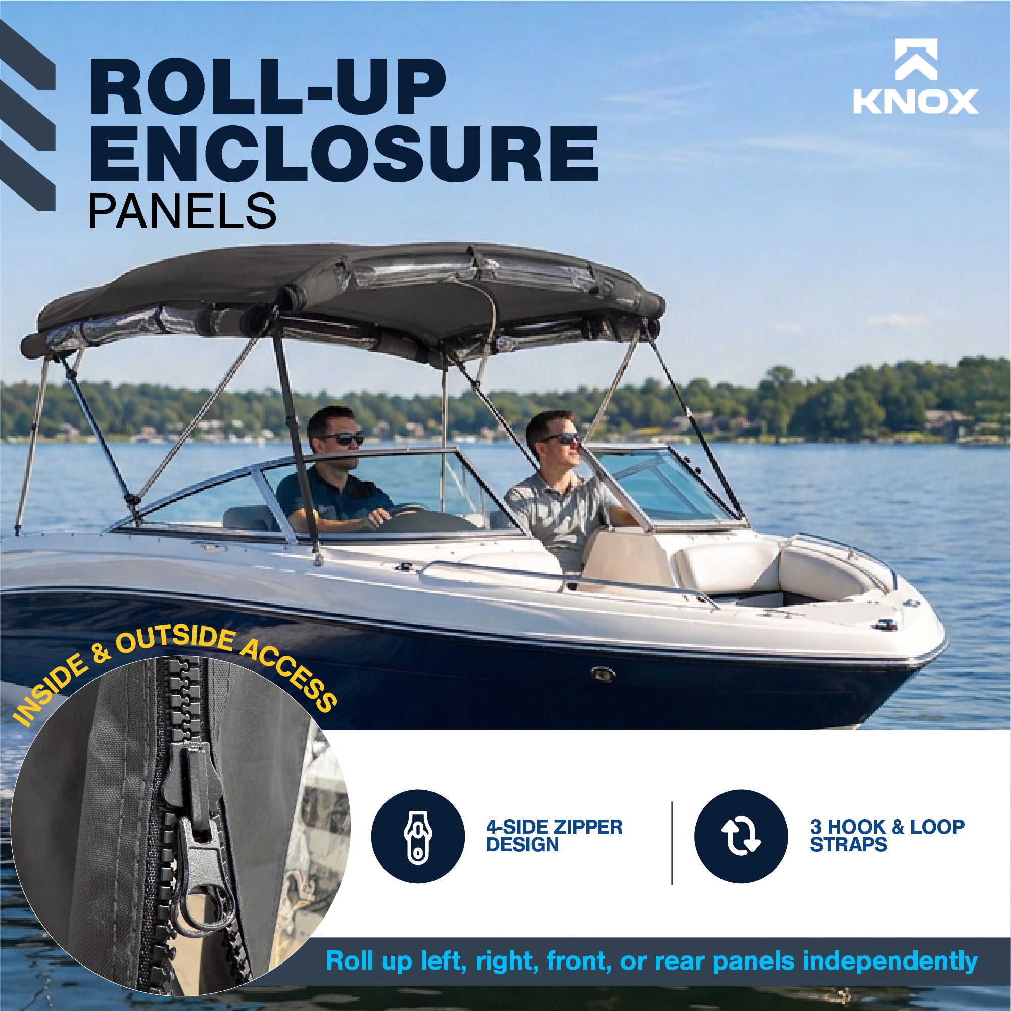 KNOX Universal 3 Bow Bimini Enclosure Only