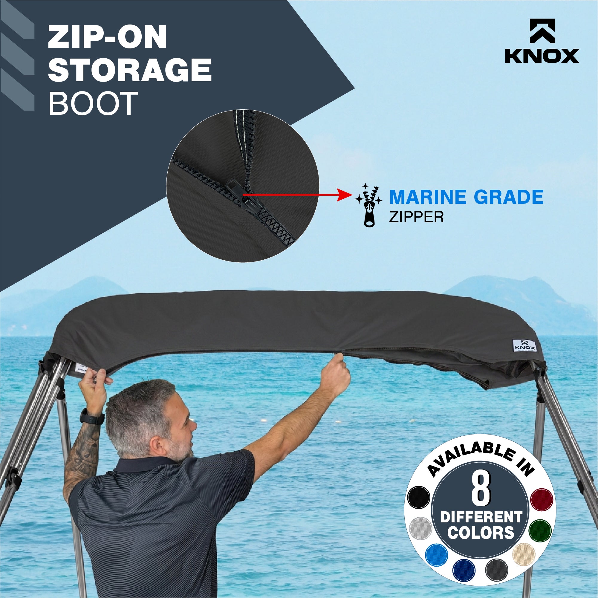 KNOX Universal 3 Bow Bimini Enclosure Only