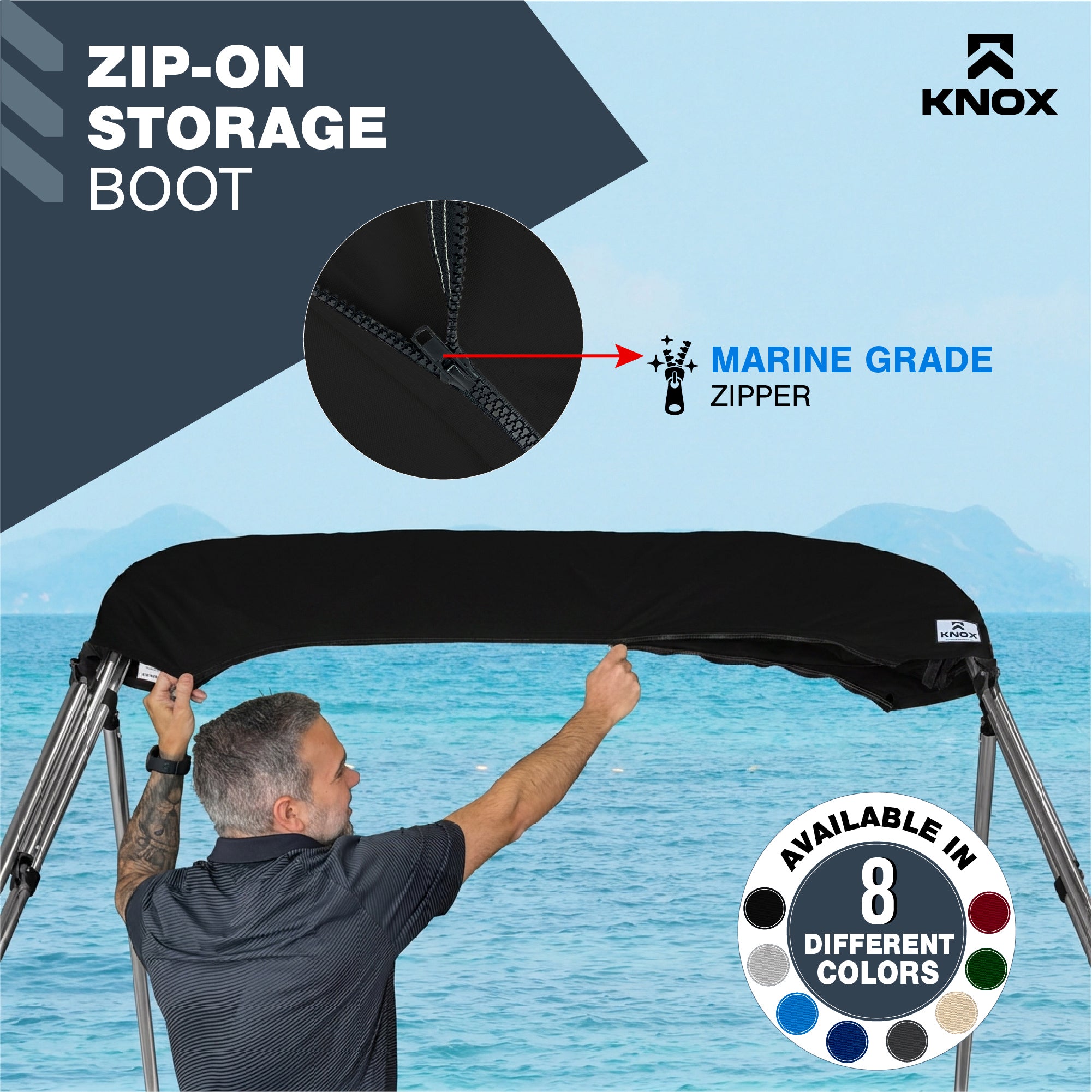 KNOX Universal 3 Bow Bimini Enclosure Only