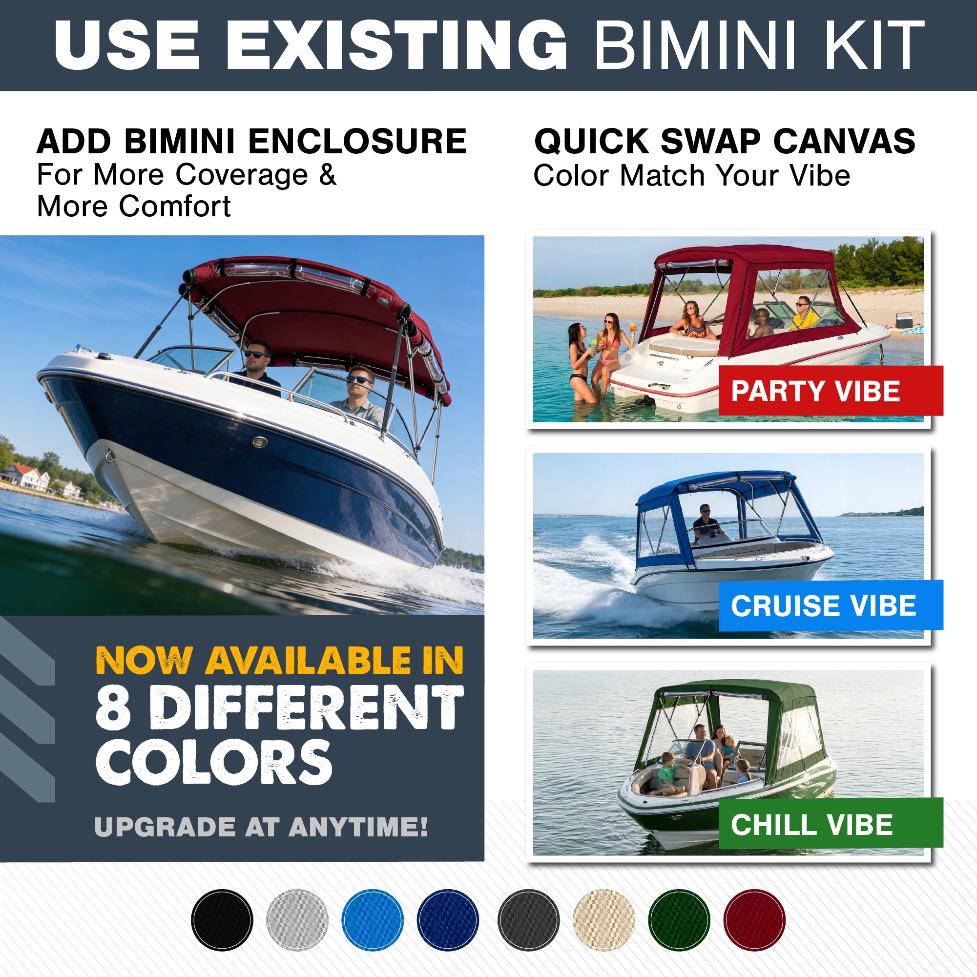 KNOX Universal 3 Bow Bimini Enclosure Only