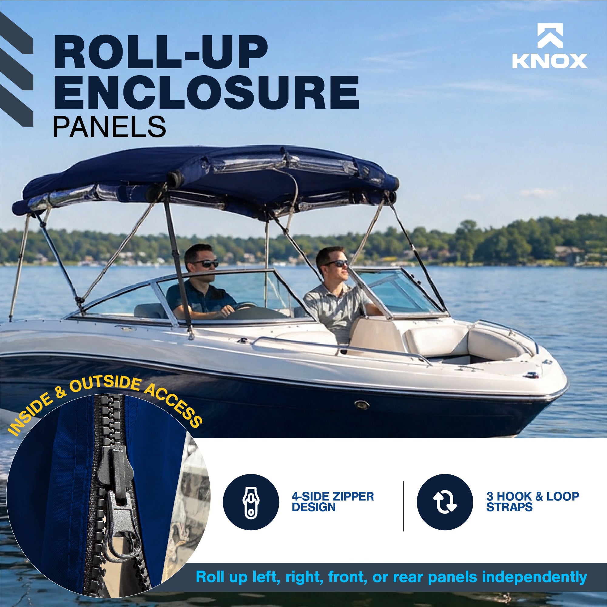 KNOX Universal 3 Bow Bimini Enclosure Only
