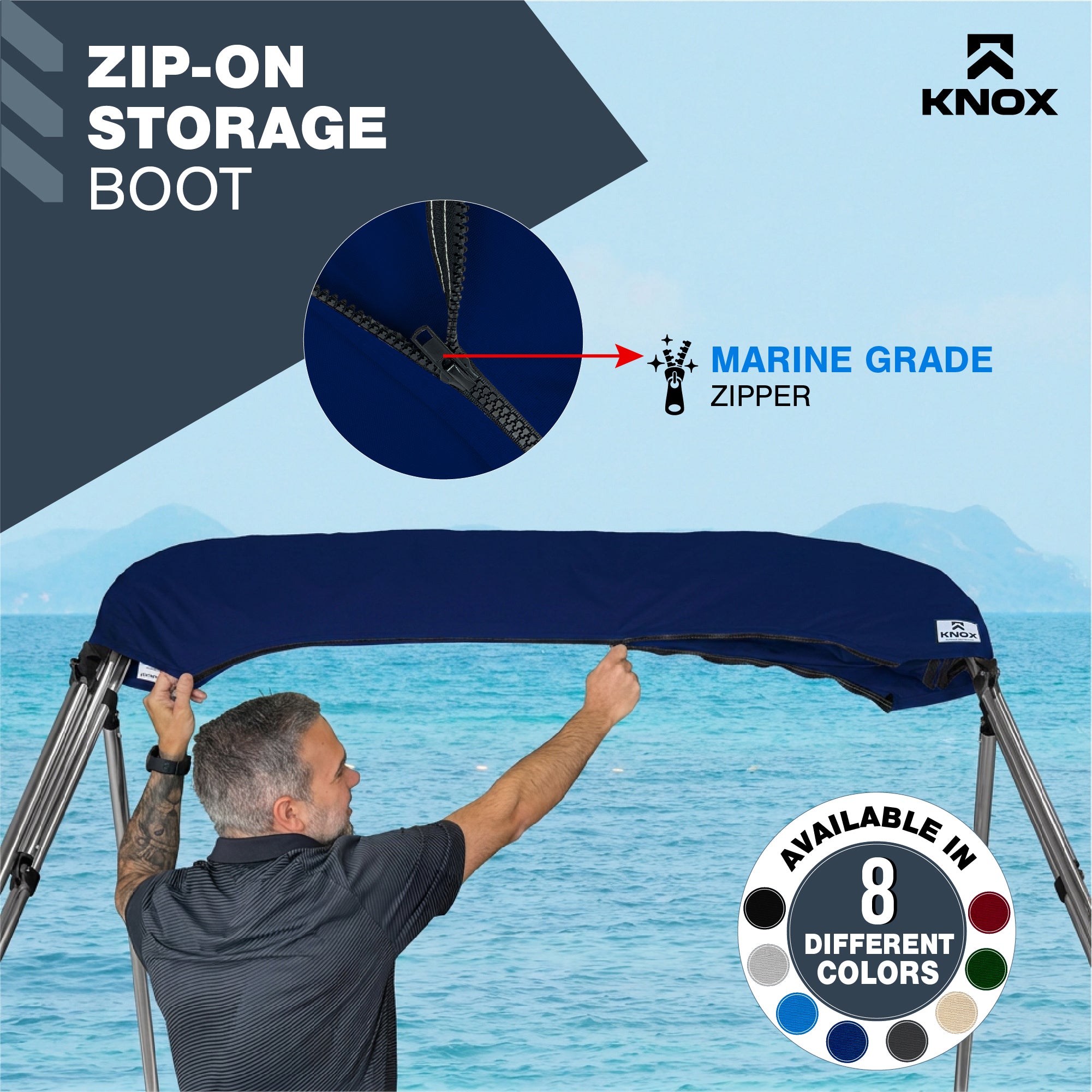 KNOX Universal 3 Bow Bimini Enclosure Only