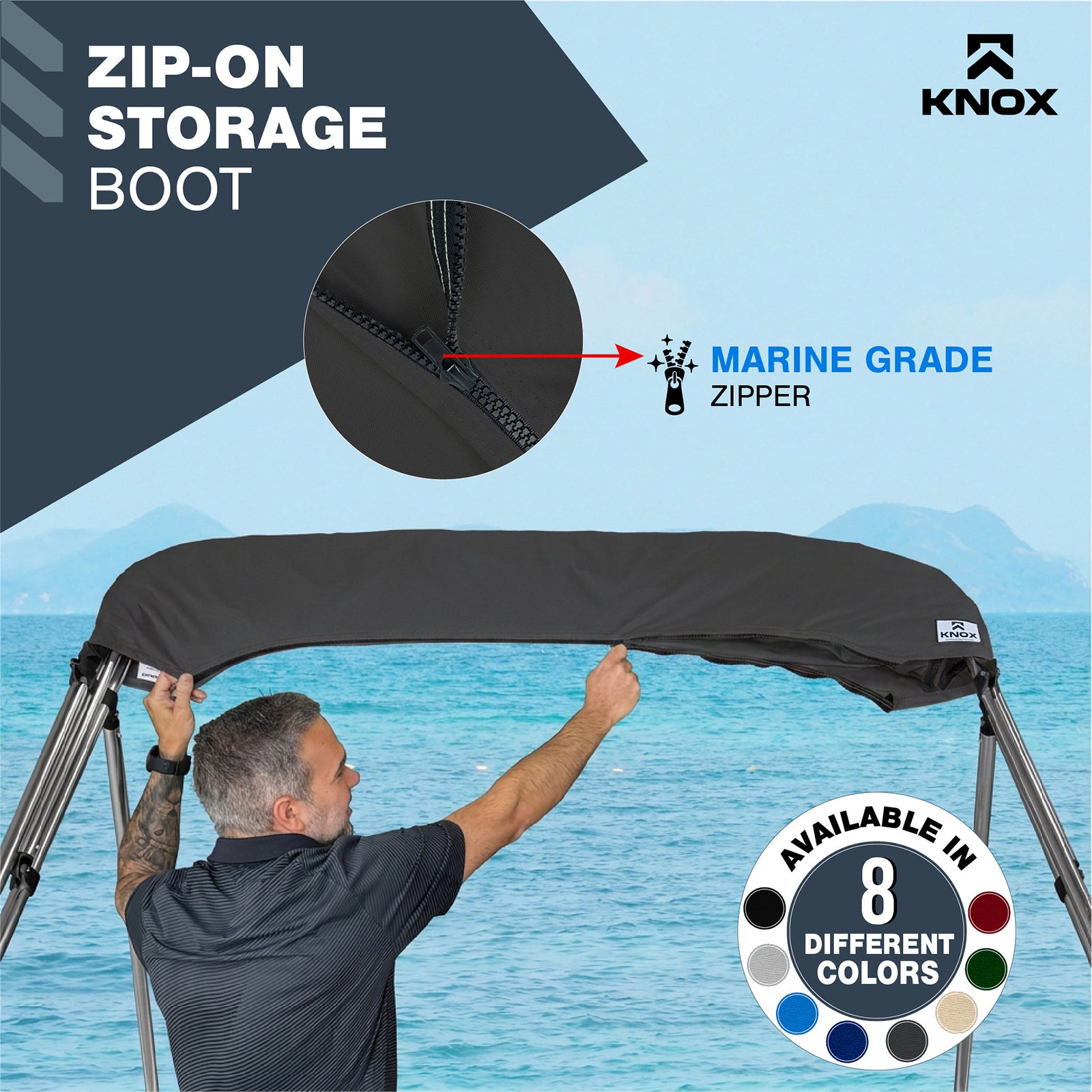 KNOX Universal 4 Bow Bimini Enclosure Only