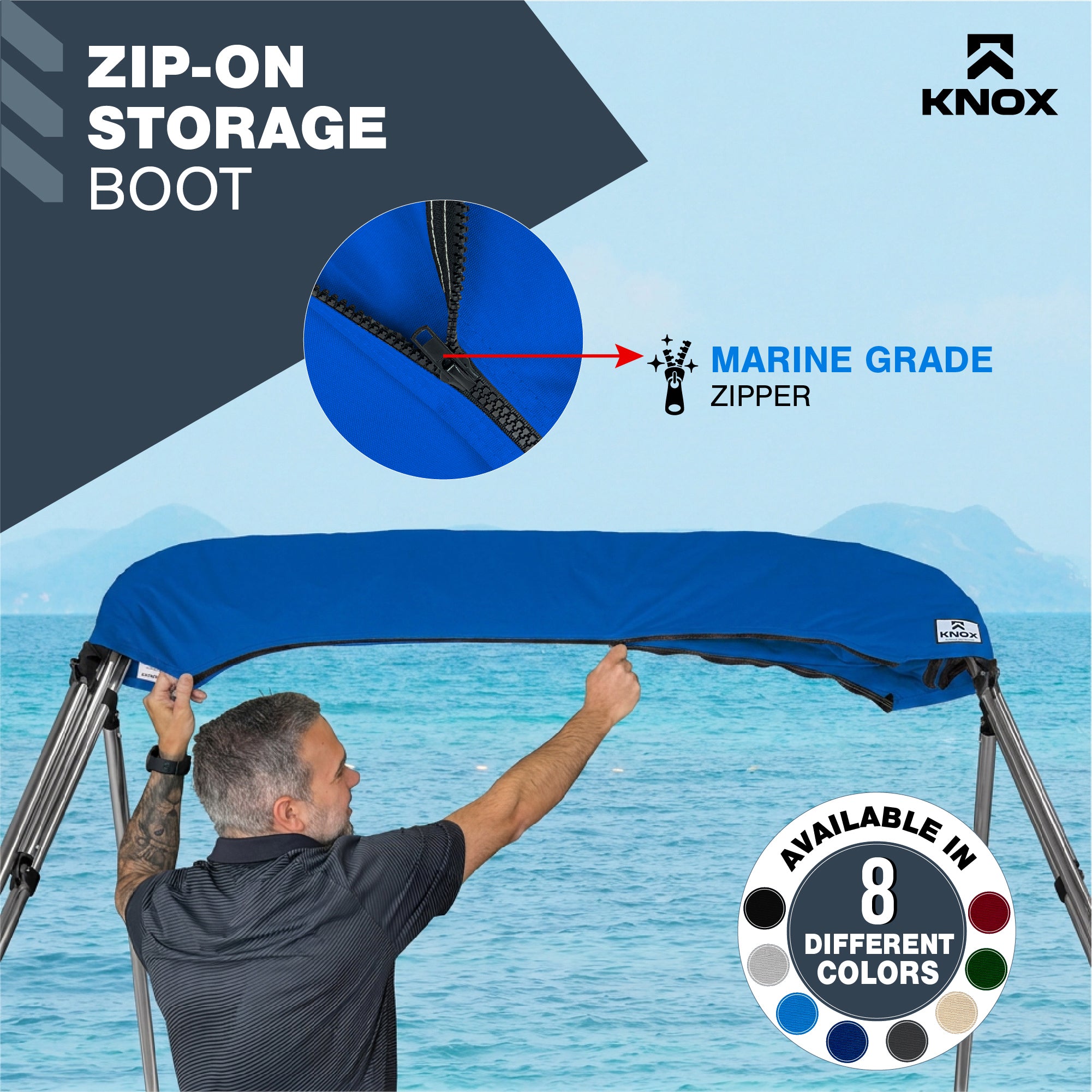 KNOX Universal 4 Bow Bimini Enclosure Only