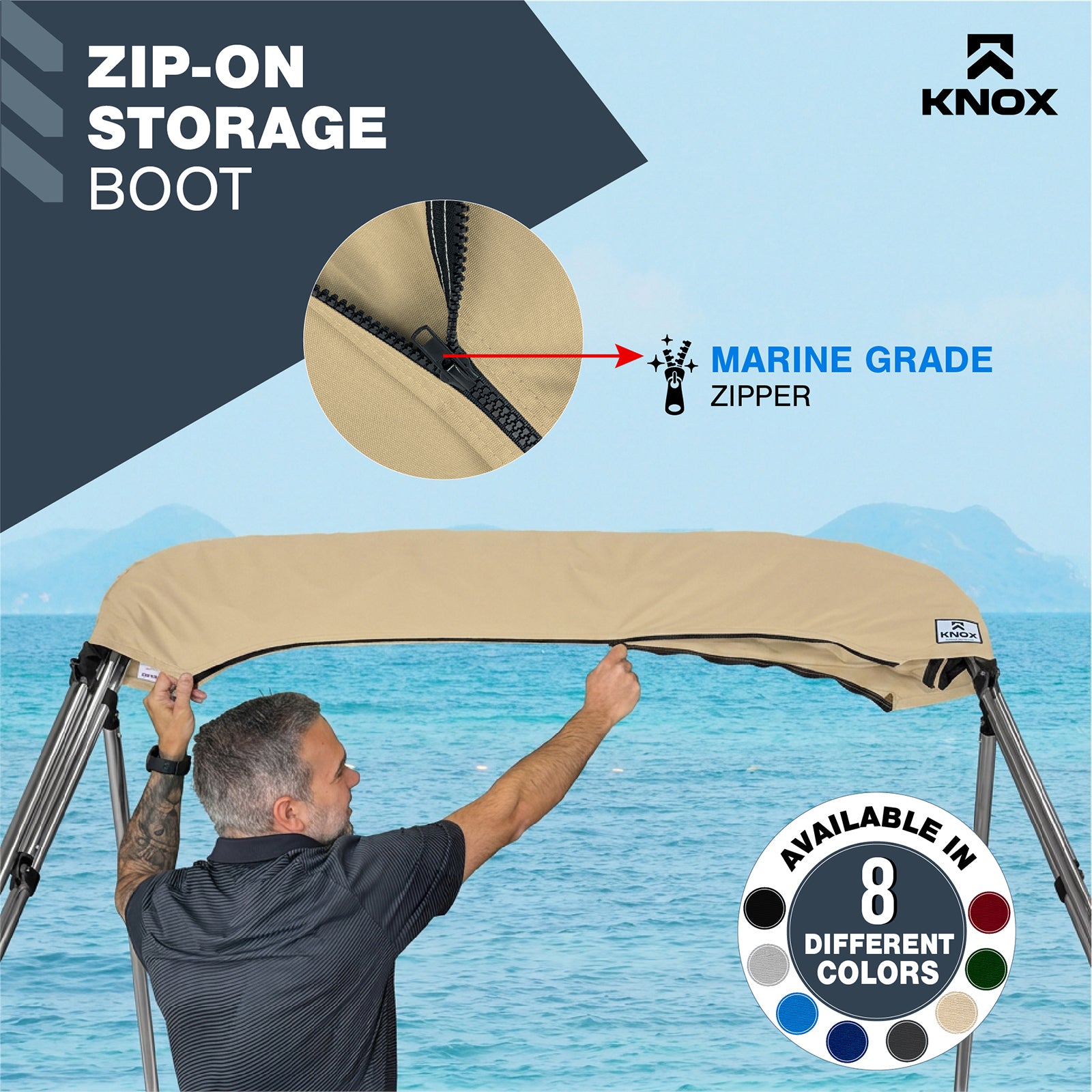 KNOX Universal 4 Bow Bimini Enclosure Only