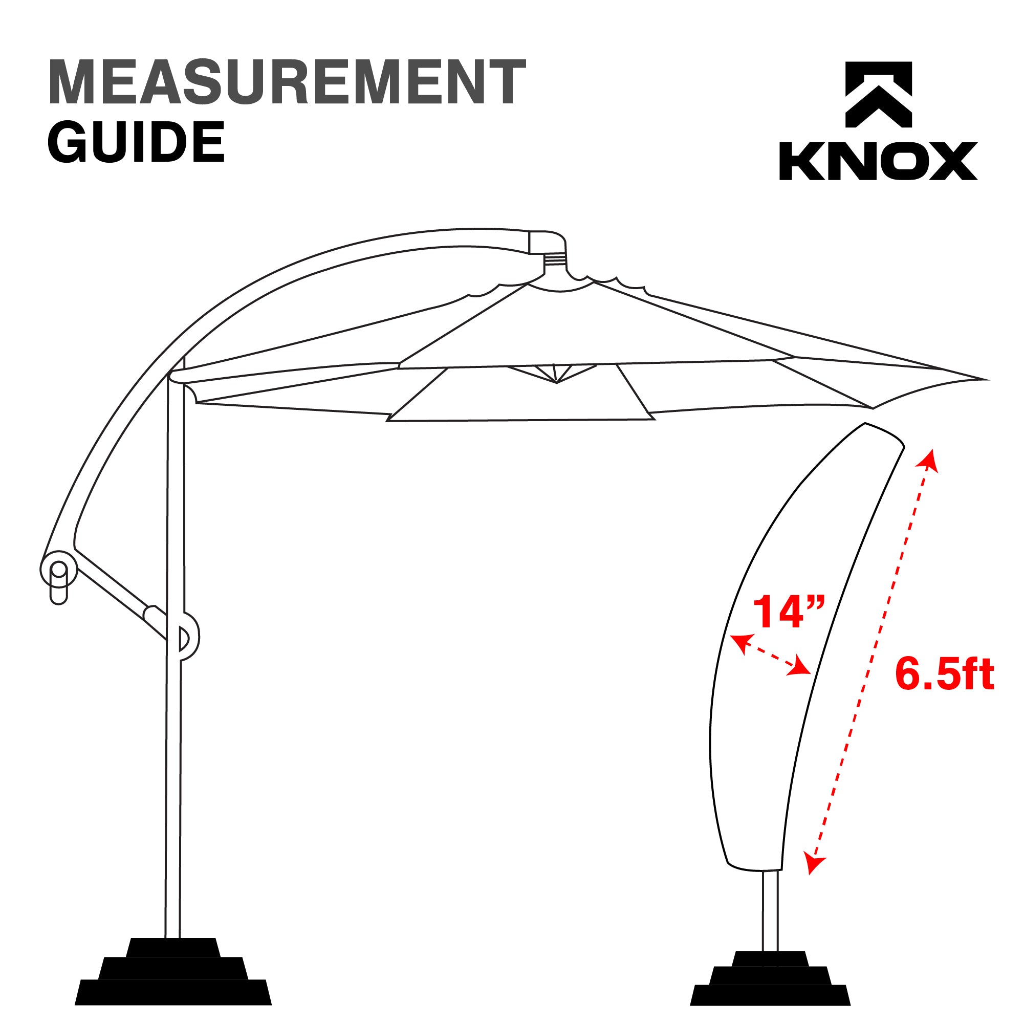 Umbrella Cover for Protective Storage 10' Ft Hanging Umbrella Offset Black Color