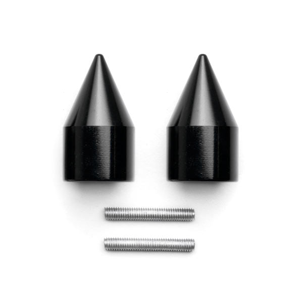 Black Suzuki Spiked Bar Ends Weights Sliders - GSXR 600 750 1000 Hayabusa and More! (1989-2013)