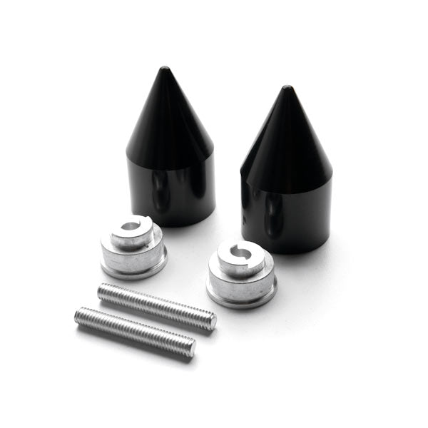 Black Honda Spiked Bar Ends Weights Sliders - CBR 600 900 929 954 1000 "RR" and More! (1987-2013)