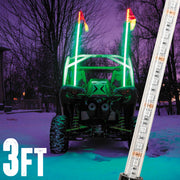 3ft Multi-Color LED Whip Light w/ Remote Control + USA Flag for Dune Buggy / ATV