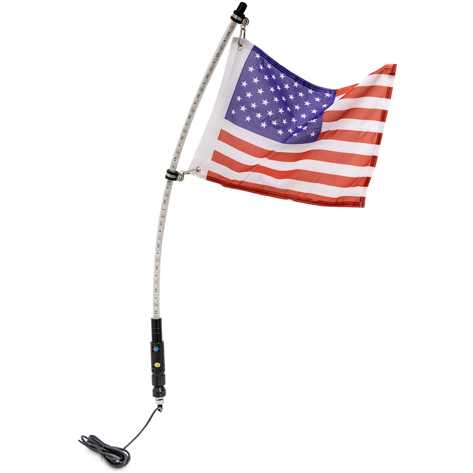 3ft Multi-Color LED Whip Light w/ Remote Control + USA Flag for Dune Buggy / ATV