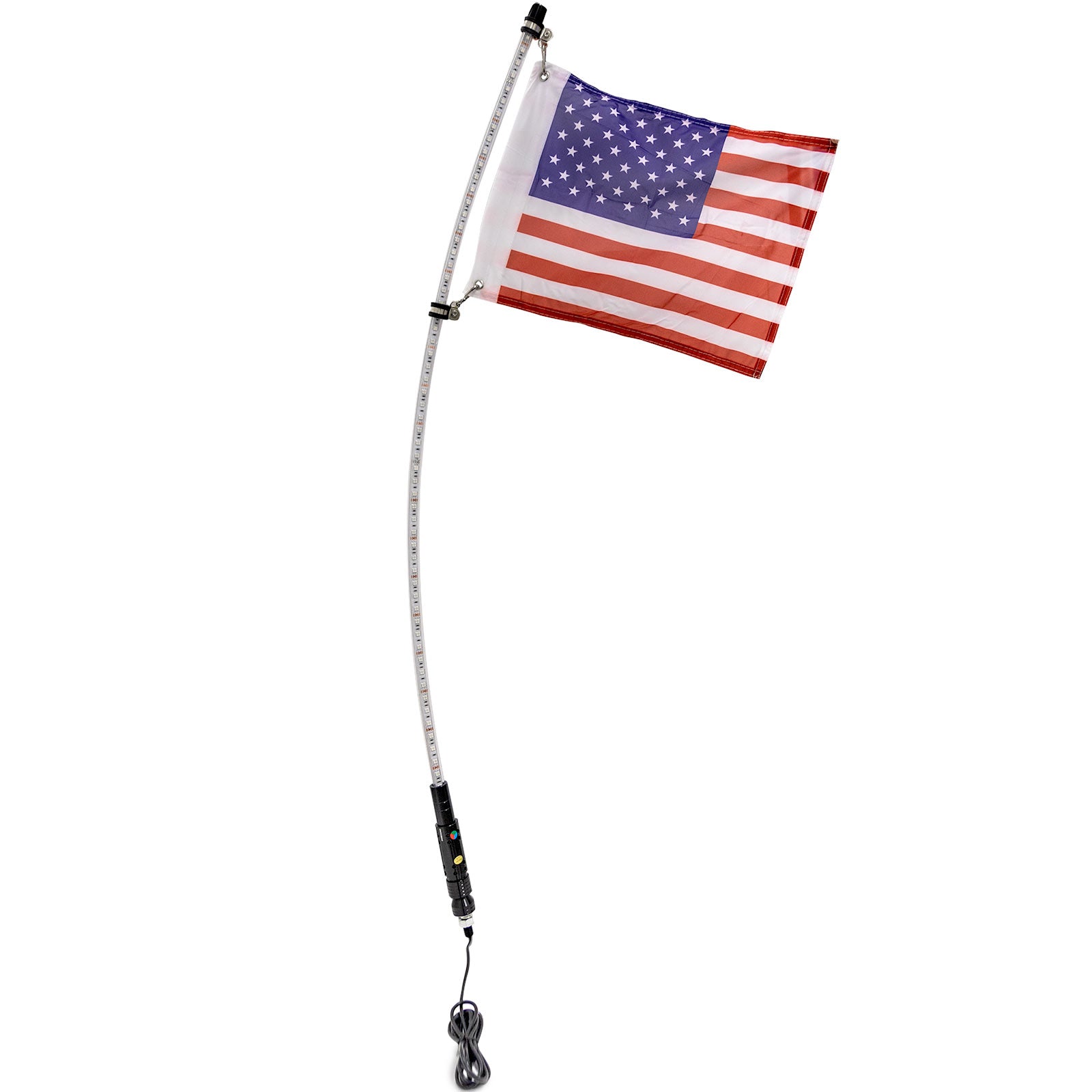 4ft Multi-Color LED Whip Light w/ Remote Control + USA Flag for Dune Buggy / ATV