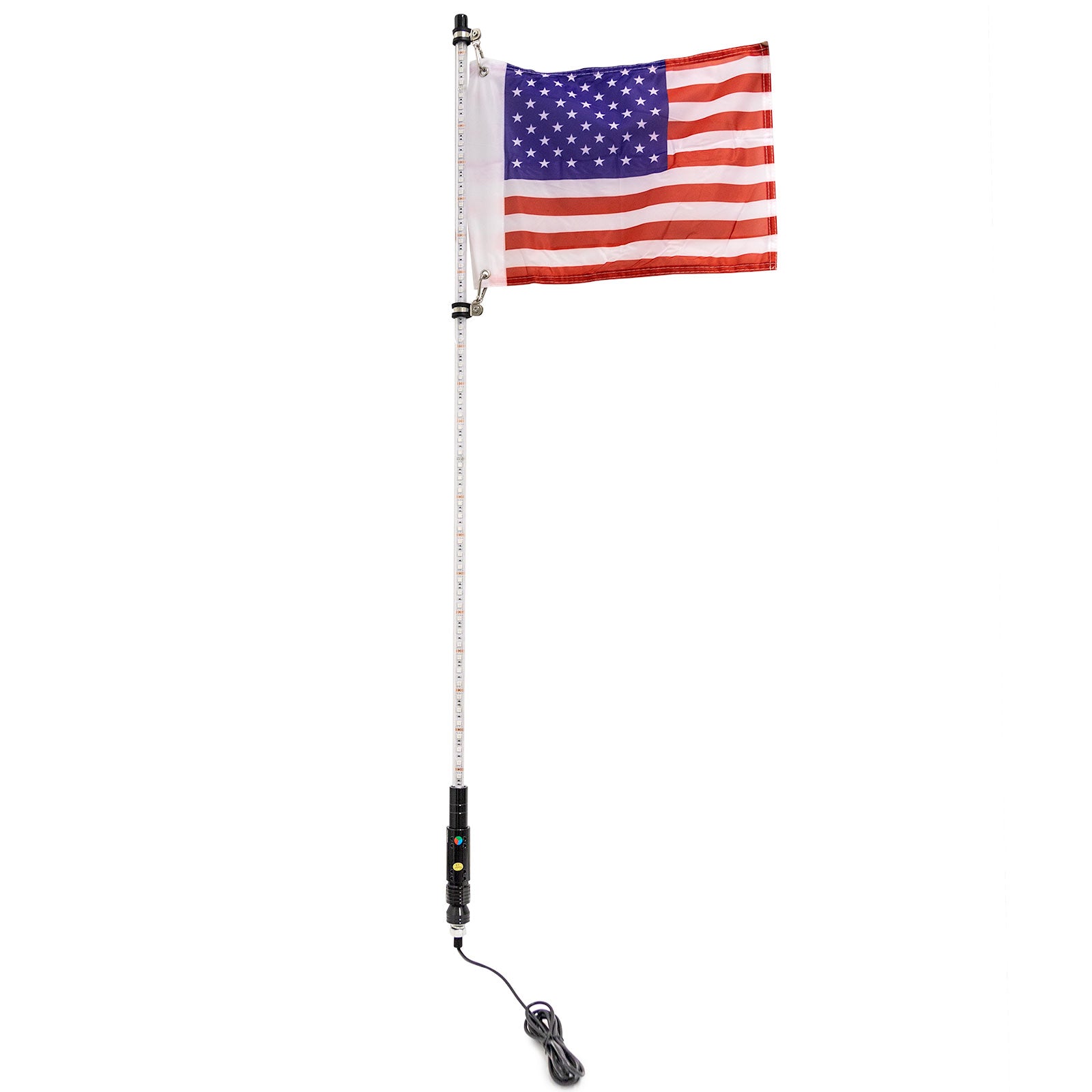 4ft Multi-Color LED Whip Light w/ Remote Control + USA Flag for Dune Buggy / ATV