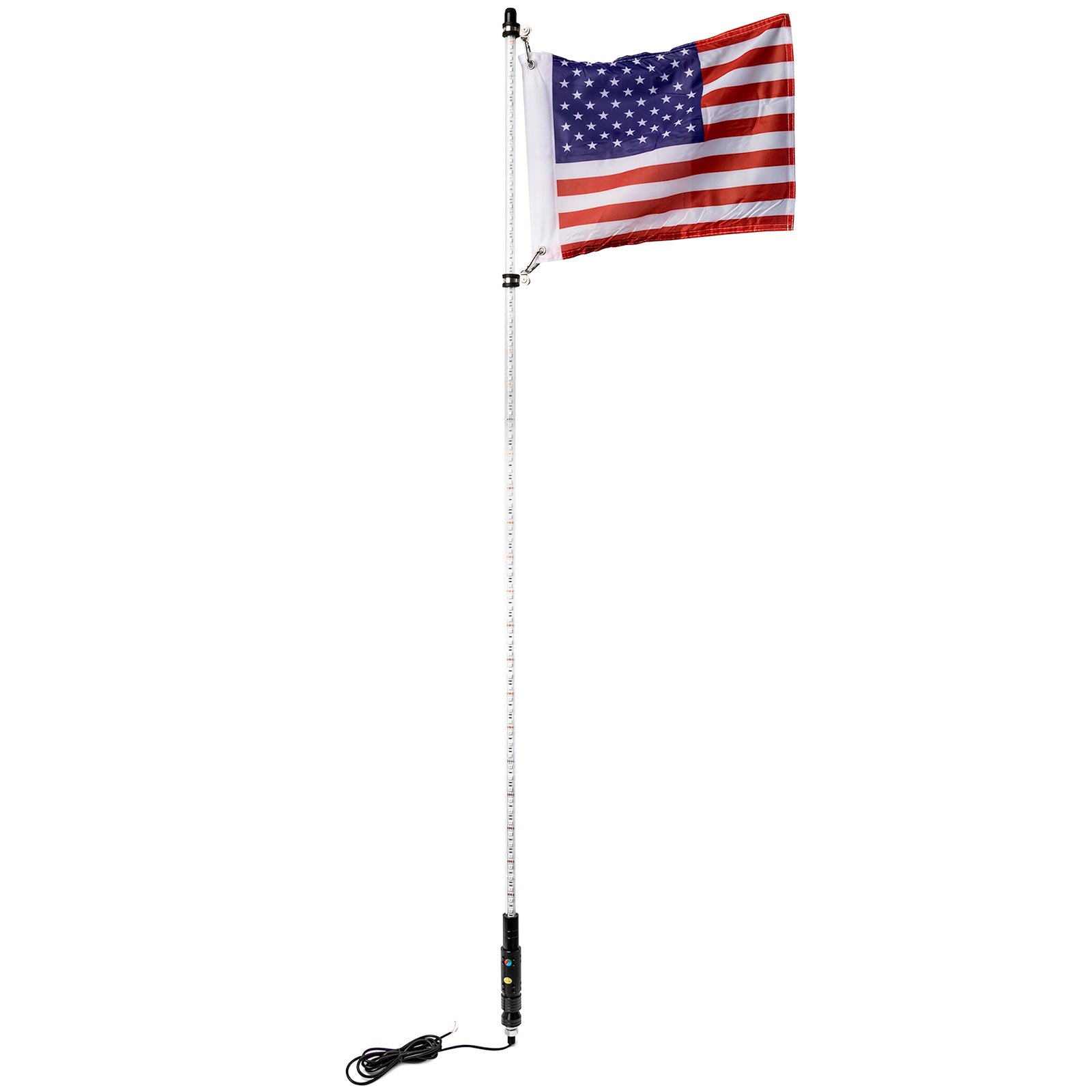 5ft Multi-Color LED Whip Light w/ Remote Control + USA Flag for Dune Buggy / ATV