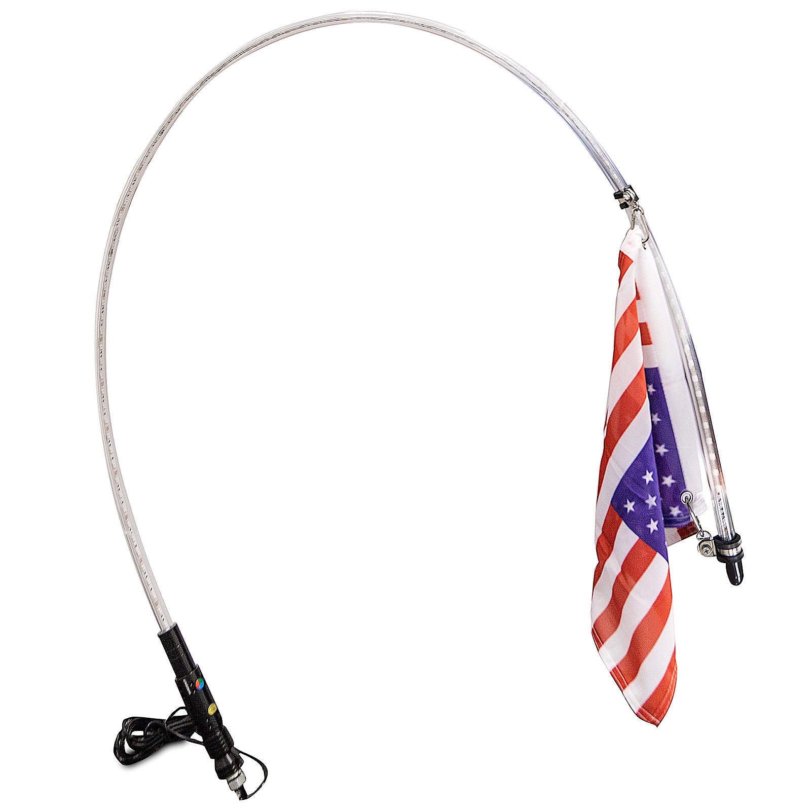 6ft Multi-Color LED Whip Light w/ Remote Control + USA Flag for Dune Buggy / ATV