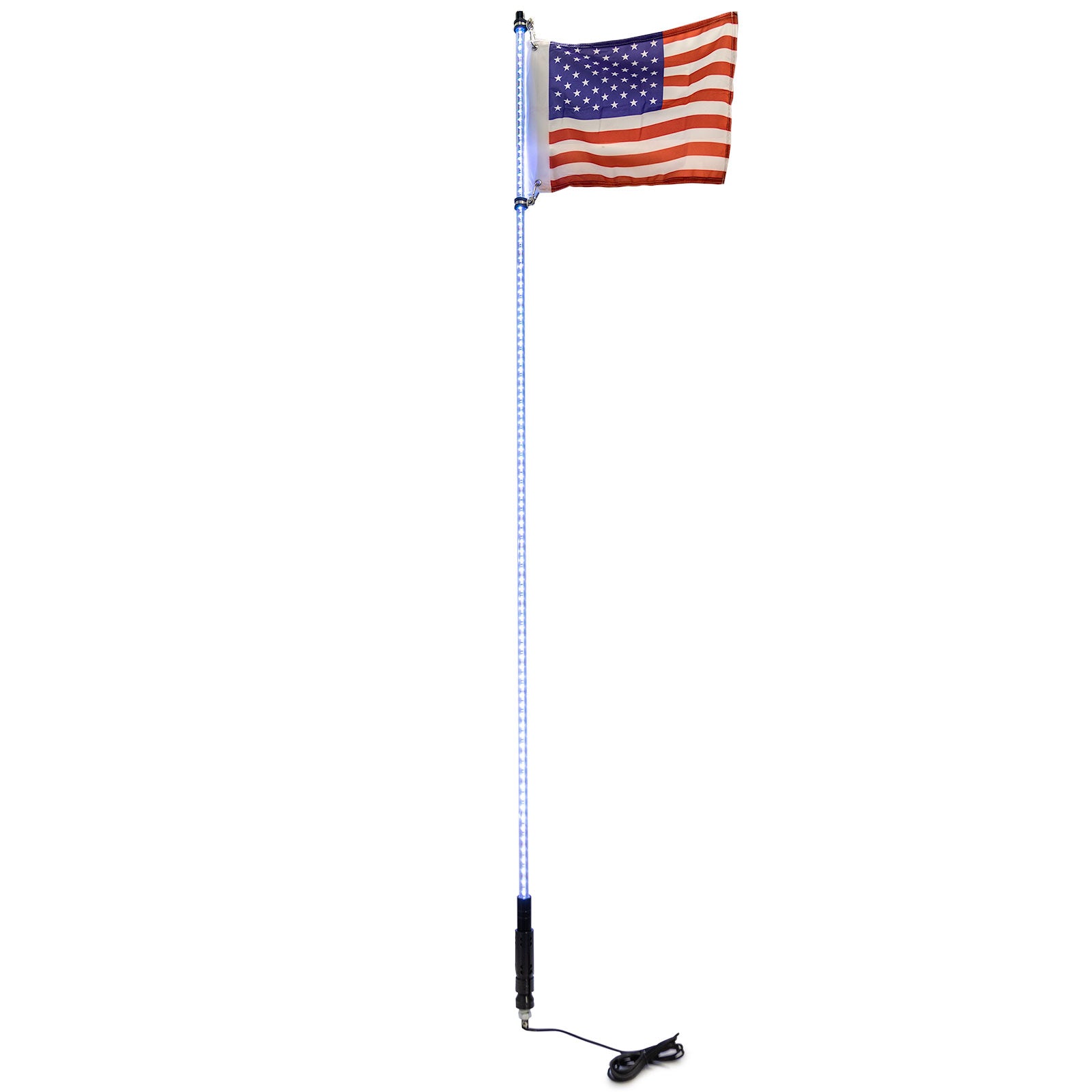 6ft Multi-Color LED Whip Light w/ Remote Control + USA Flag for Dune Buggy / ATV