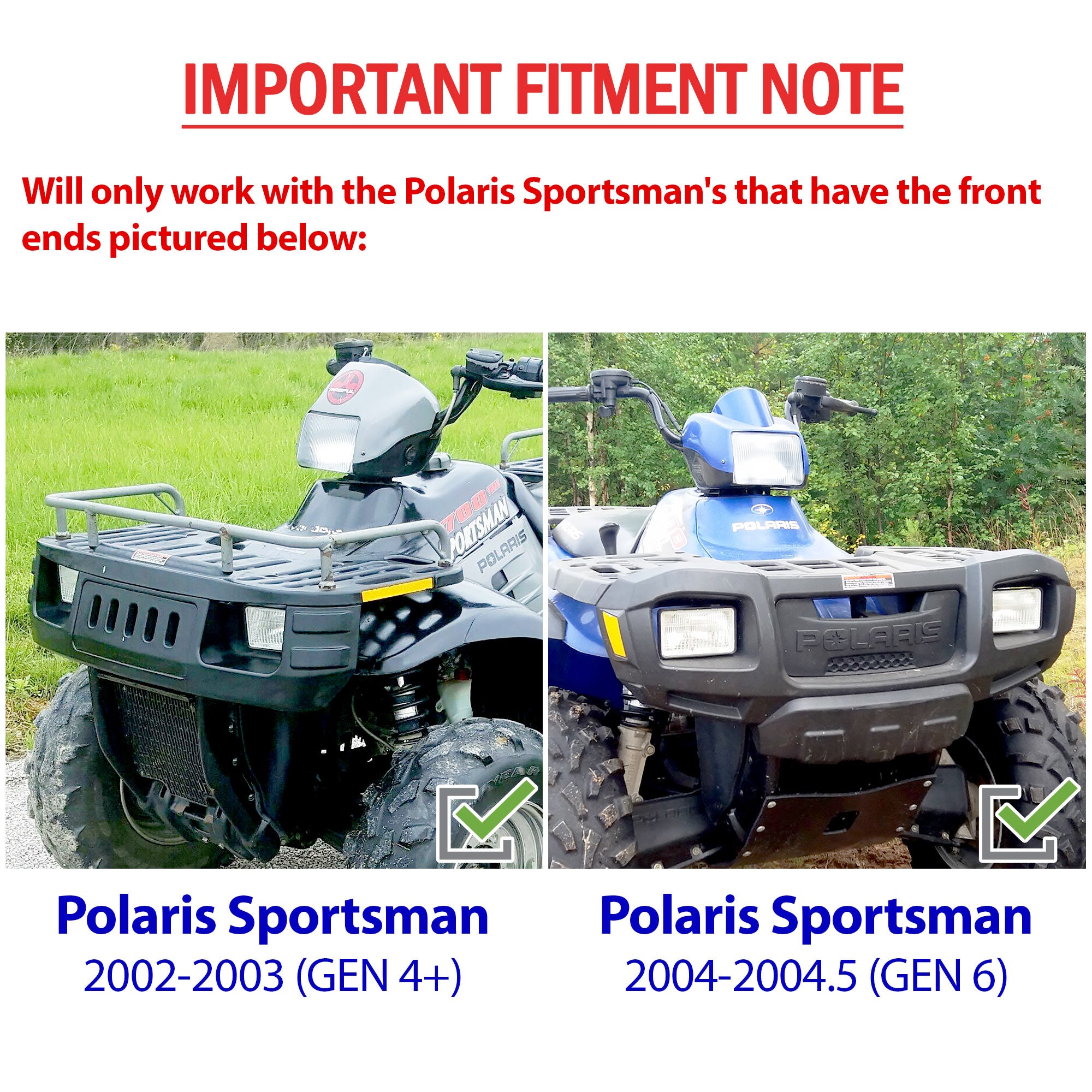 Heavy-Duty ATV Winch Mount Bracket for 2002-2004 Polaris Sportsman Gen 4-Gen 6