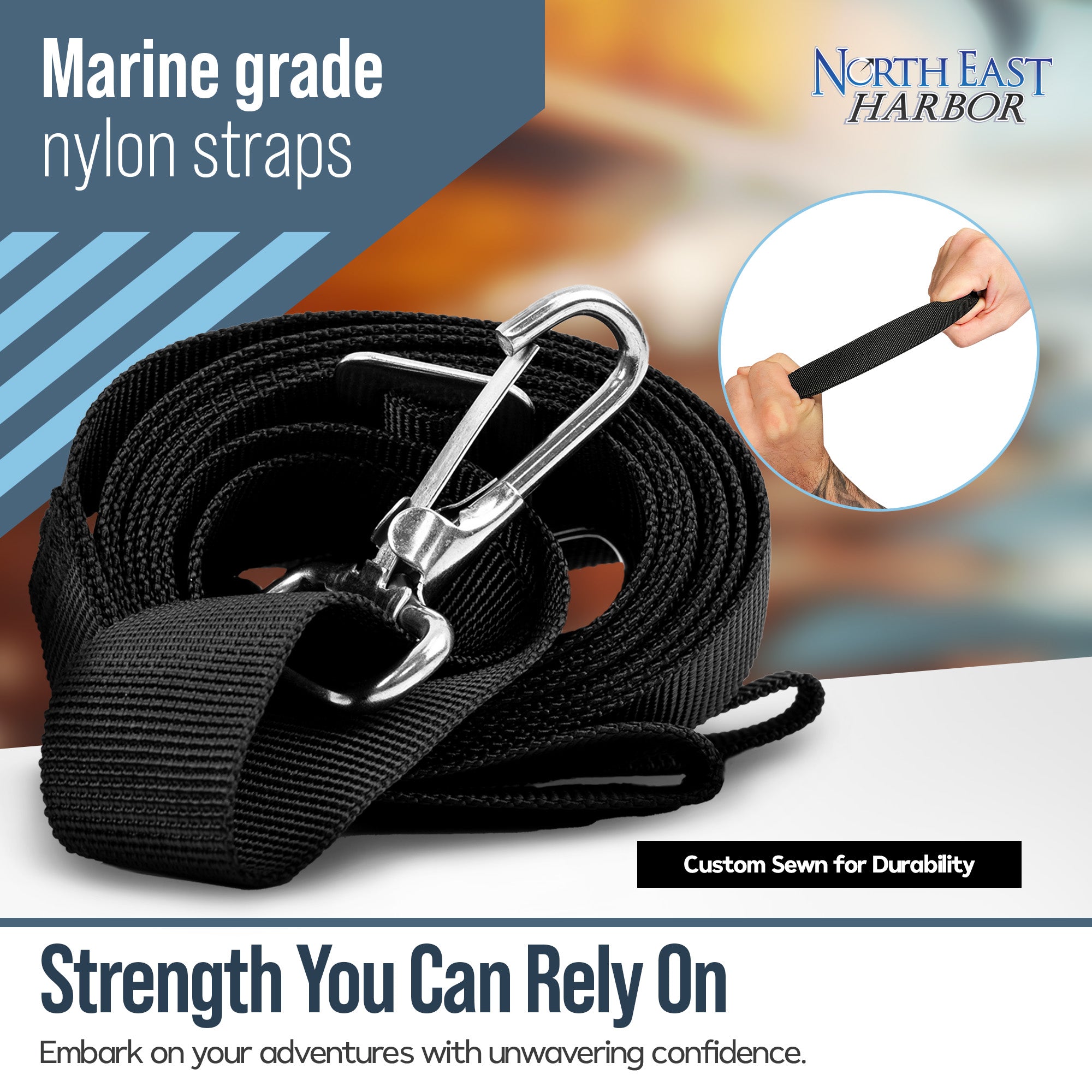 KNOX Adjustable Boat Straps for Bimini Tops