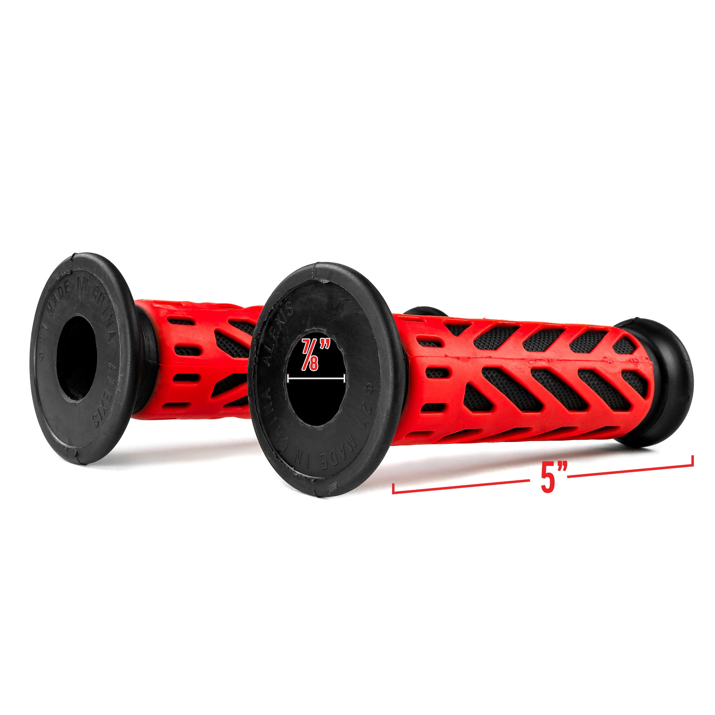Universal ATVs & PWC Rubber Comfort Hand Grips (7/8") - Red