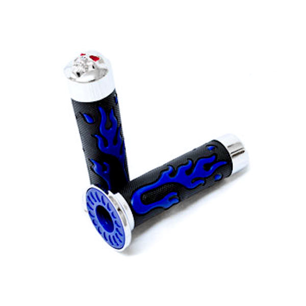 Universal ATVs & PWC Rubber Comfort Hand Grips (7/8") - Blue