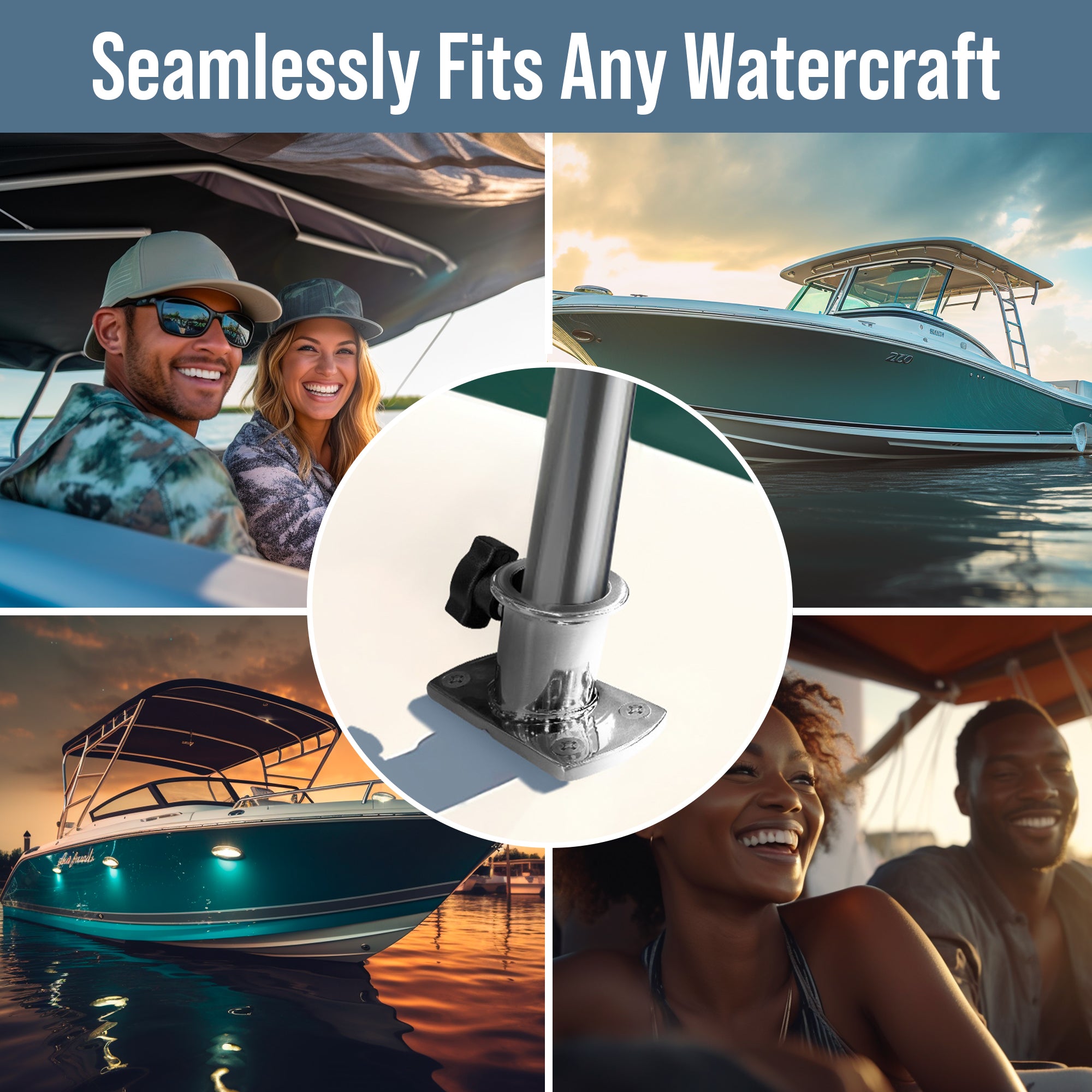 KNOX Boat Rail Fitting for Bimini Top Extension Base