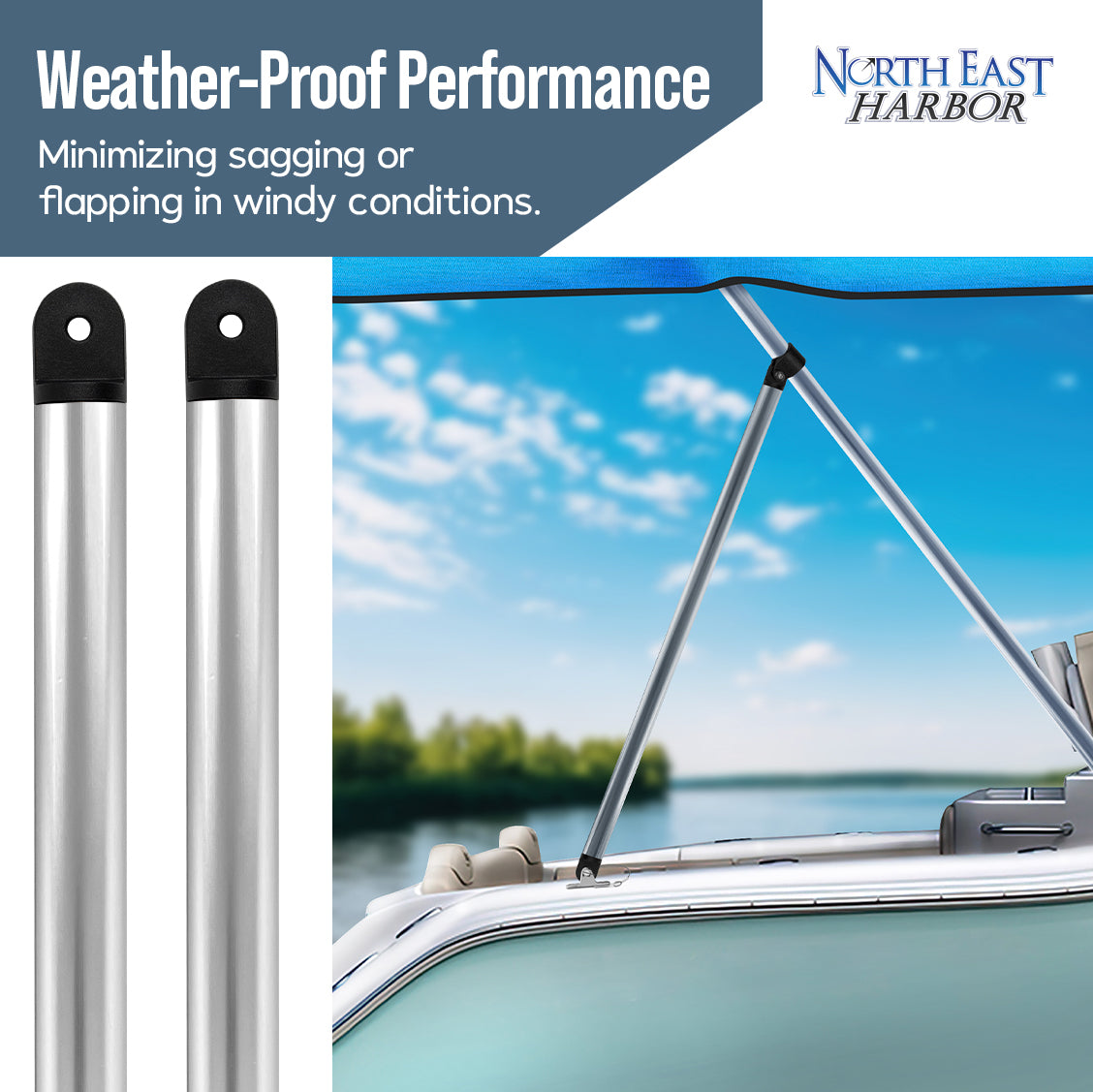 KNOX Bimini Top Rear Support Pole Kit