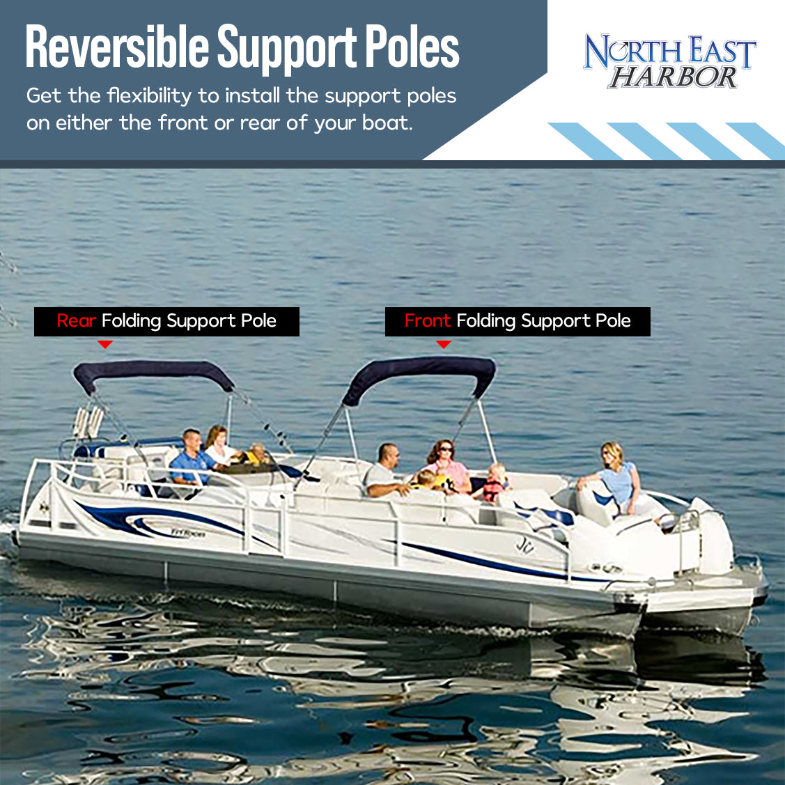 KNOX Bimini Top Rear Support Pole Kit