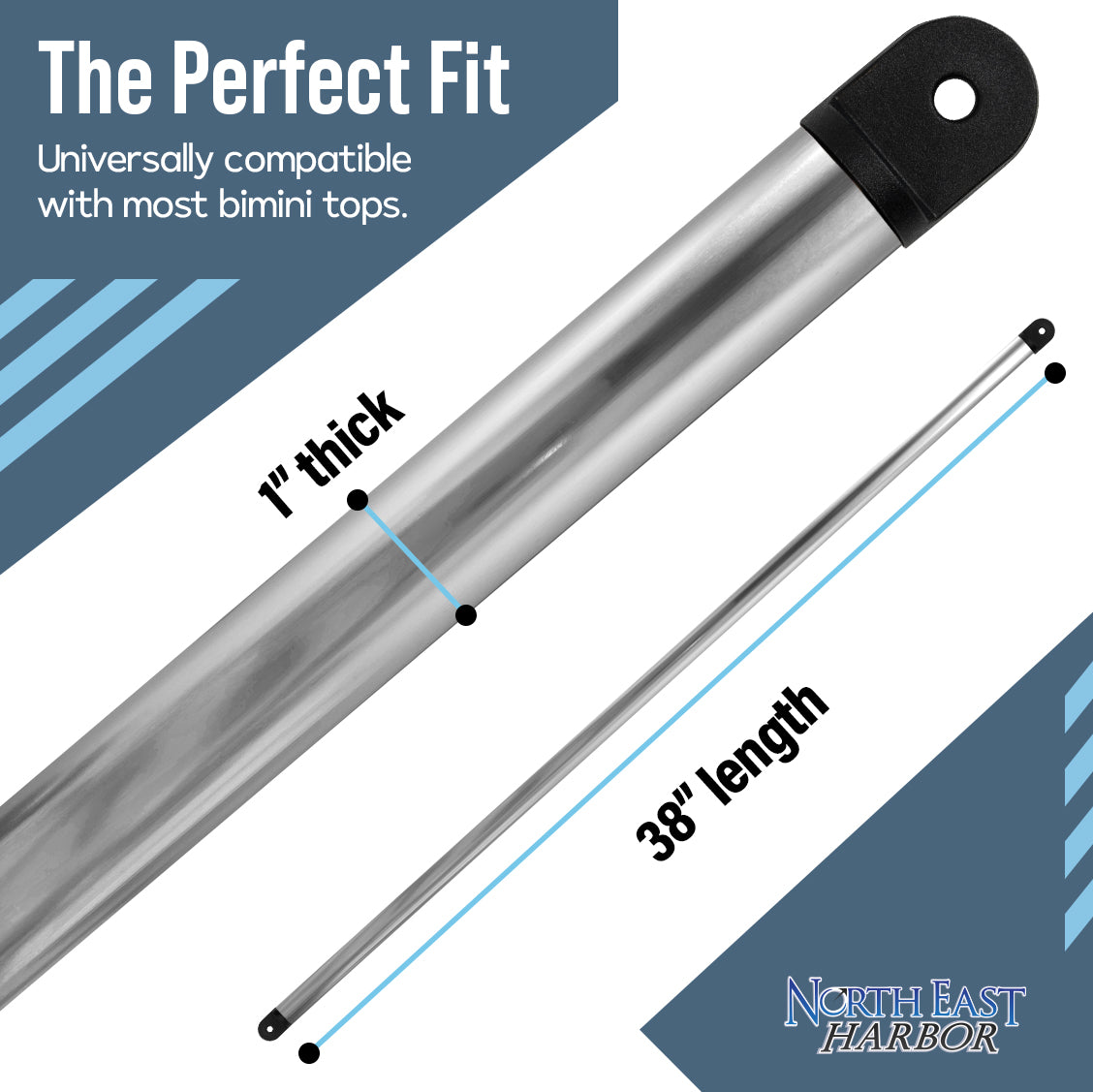 KNOX Bimini Top Rear Support Pole Kit