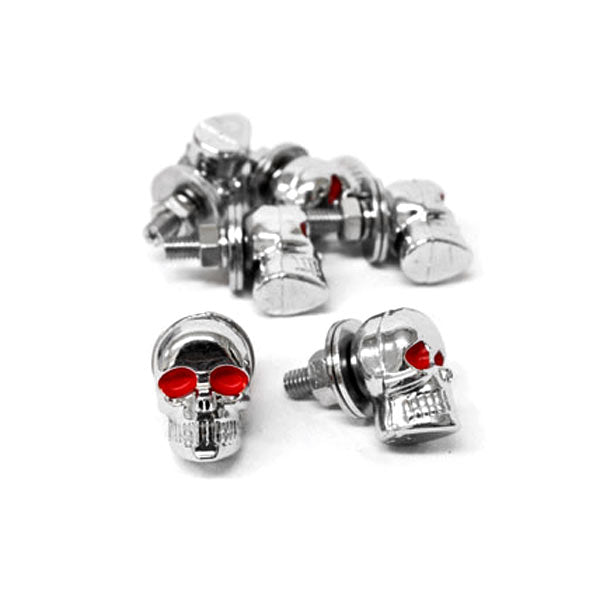 6 x Skulls Universal Custom Chrome Bolts - 6mm Thread