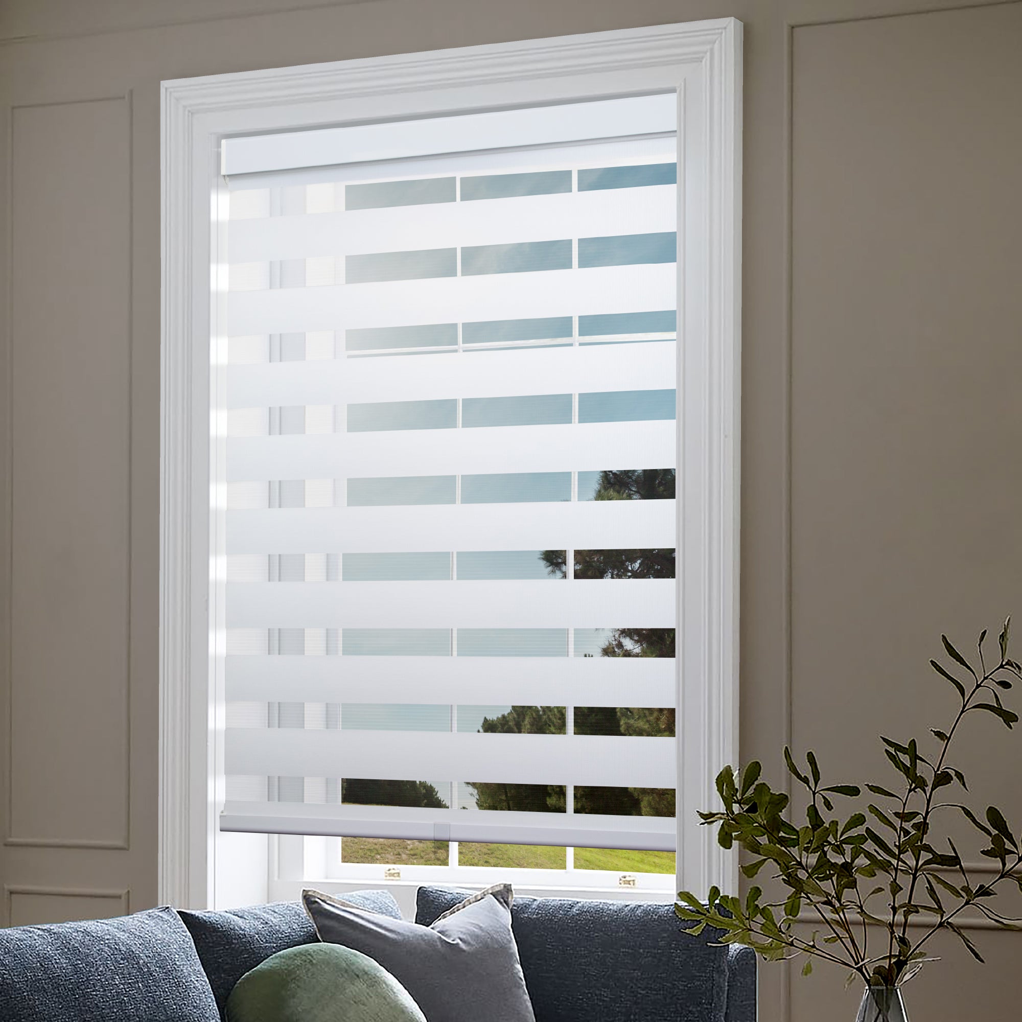 Biltek Zebra Cordless Window Blinds, White