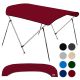 KNOX 2 Bow Bimini Tops for Boats, Boat Canopy Kit, 900D Canvas (Burgundy)