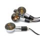 Motorcycle 4 pcs Chrome Smoke Round Turn Signals Indicators