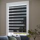 Biltek Zebra Cordless Window Blinds, Dual Layered Light Filtering Roller Shades, Easy Install, Black, 26