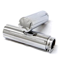 Maltese Custom Chrome Motorcycle Handlebar Hand Grips (1")