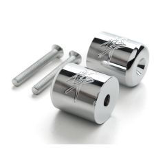 Chrome Suzuki "Hayabusa" Logo Engraved Bar Ends Weights Sliders - Hayabusa GSXR 600 750 1000 and More! (1989-2013)