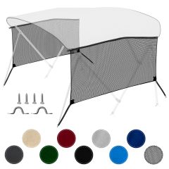 3 Bow Bimini Top Sidewalls, 900D Mesh Sun Shade Side Covers, 60"L x 26"H